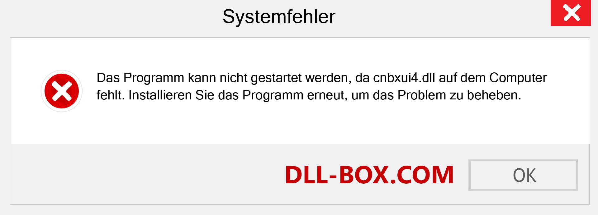 cnbxui4.dll-Datei fehlt?. Download für Windows 7, 8, 10 - Fix cnbxui4 dll Missing Error unter Windows, Fotos, Bildern