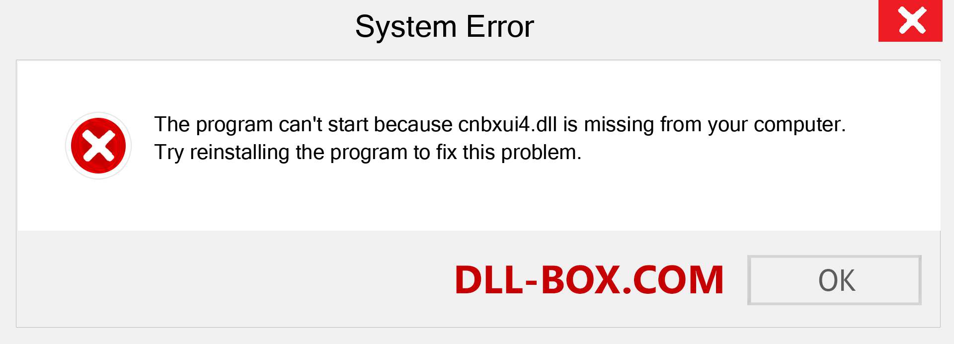  cnbxui4.dll file is missing?. Download for Windows 7, 8, 10 - Fix  cnbxui4 dll Missing Error on Windows, photos, images